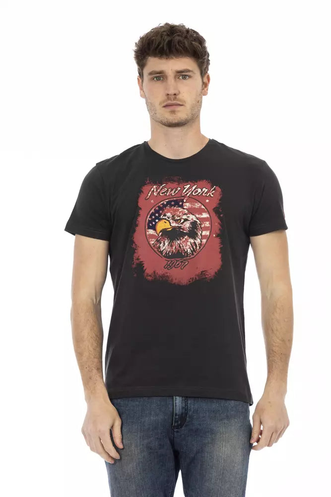 Trussardi Action Black Cotton Men T-Shirt -   -  Trussardi Action.