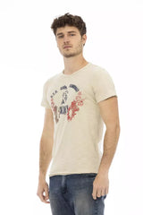 Trussardi Action Beige Cotton Men T-Shirt - - Trussardi Action.