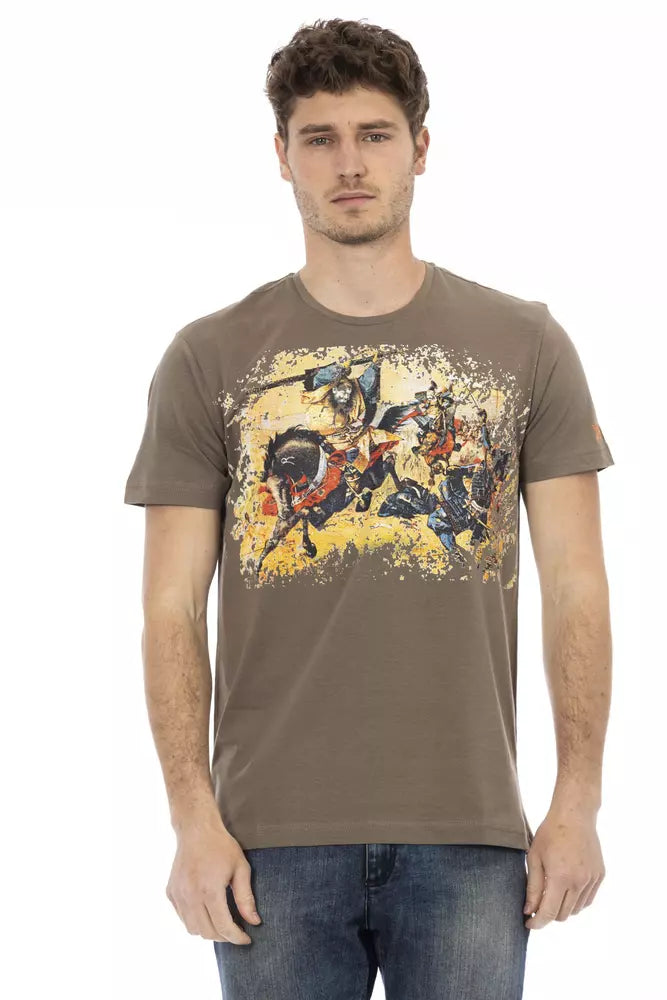 Trussardi Action Brown Cotton Men T-Shirt - - Trussardi Action.