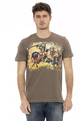 Trussardi Action Brown Cotton Men T-Shirt - - Trussardi Action.