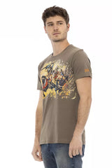 Trussardi Action Brown Cotton Men T-Shirt - - Trussardi Action.