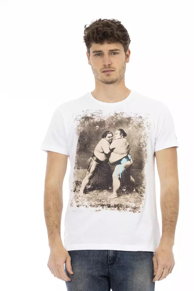 Trussardi Action White Cotton Men T-Shirt - - Trussardi Action.