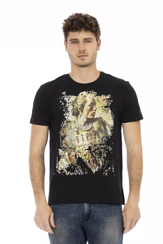 Trussardi Action Black Cotton Men T-Shirt - - Trussardi Action.