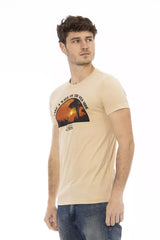 Trussardi Action Beige Cotton Men T-Shirt - - Trussardi Action.