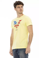 Trussardi Action Yellow Cotton Men T-Shirt - - Trussardi Action.