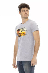 Trussardi Action Gray Cotton Men T-Shirt - - Trussardi Action.