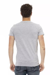 Trussardi Action Gray Cotton Men T-Shirt - - Trussardi Action.