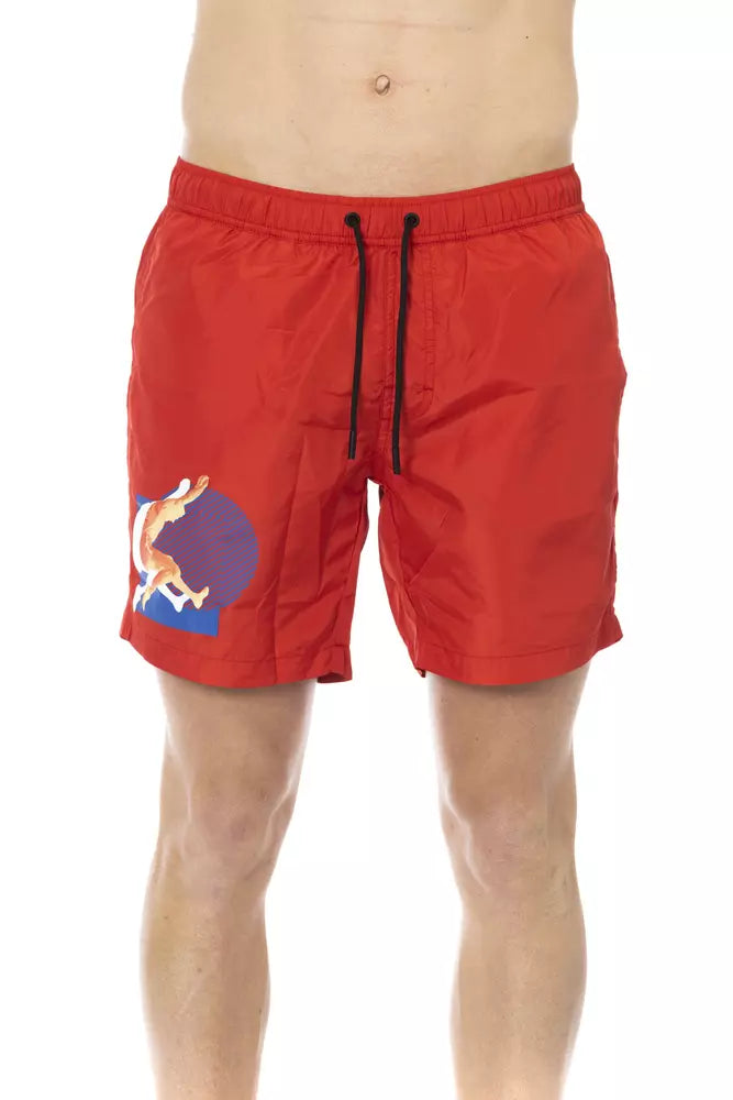 Bikkembergs Red Polyester Men Swim Short -   -  Bikkembergs.