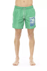 Bikkembergs Green Polyester Men Swim Short -   -  Bikkembergs.