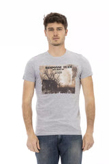 Trussardi Action Gray Cotton Men T-Shirt - - Trussardi Action.
