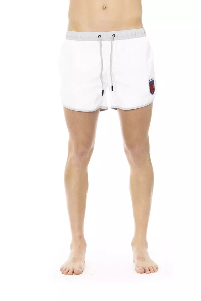 Bikkembergs White Polyester Men Swim Short -   -  Bikkembergs.