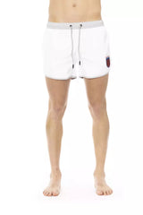 Bikkembergs White Polyester Men Swim Short -   -  Bikkembergs.