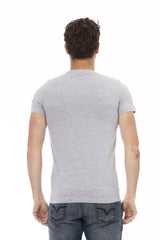 Trussardi Action Gray Cotton Men T-Shirt - - Trussardi Action.