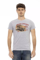 Trussardi Action Gray Cotton Men T-Shirt - - Trussardi Action.