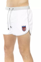 Bikkembergs White Polyester Men Swim Short -   -  Bikkembergs.