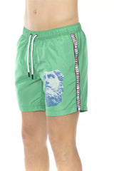 Bikkembergs Green Polyester Men Swim Short -   -  Bikkembergs.