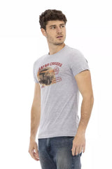 Trussardi Action Gray Cotton Men T-Shirt - - Trussardi Action.
