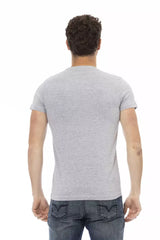 Trussardi Action Gray Cotton Men T-Shirt - - Trussardi Action.