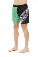 Bikkembergs Green Polyester Men Swim Shorts - - Bikkembergs.