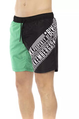 Bikkembergs Green Polyester Men Swim Shorts - - Bikkembergs.