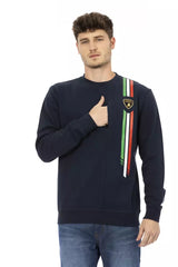 Automobili Lamborghini Blue Cotton Men Sweater with Chest Pocket -   -  Automobili Lamborghini.