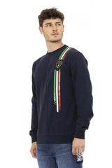 Automobili Lamborghini Blue Cotton Men Sweater with Chest Pocket -   -  Automobili Lamborghini.