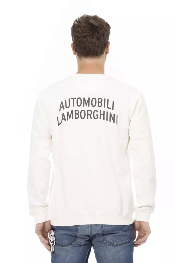 Automobili Lamborghini White Cotton Men's Sweater -   -  Automobili Lamborghini. Automobili Lamborghini White Cotton Men's Sweater -   -  Automobili Lamborghini.