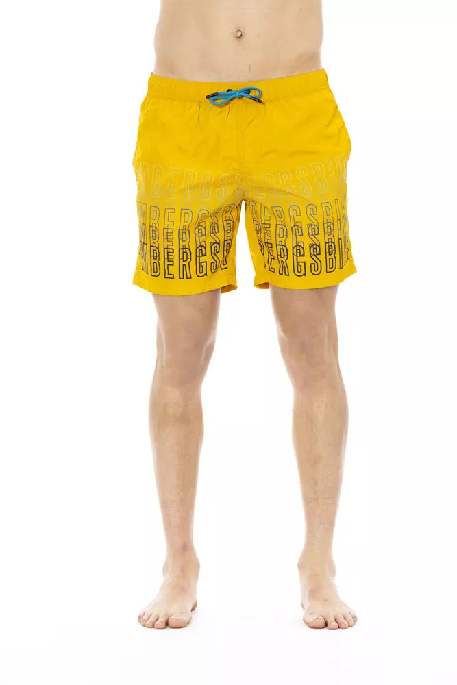 Bikkembergs Yellow Polyester Men Swim Short -   -  Bikkembergs.