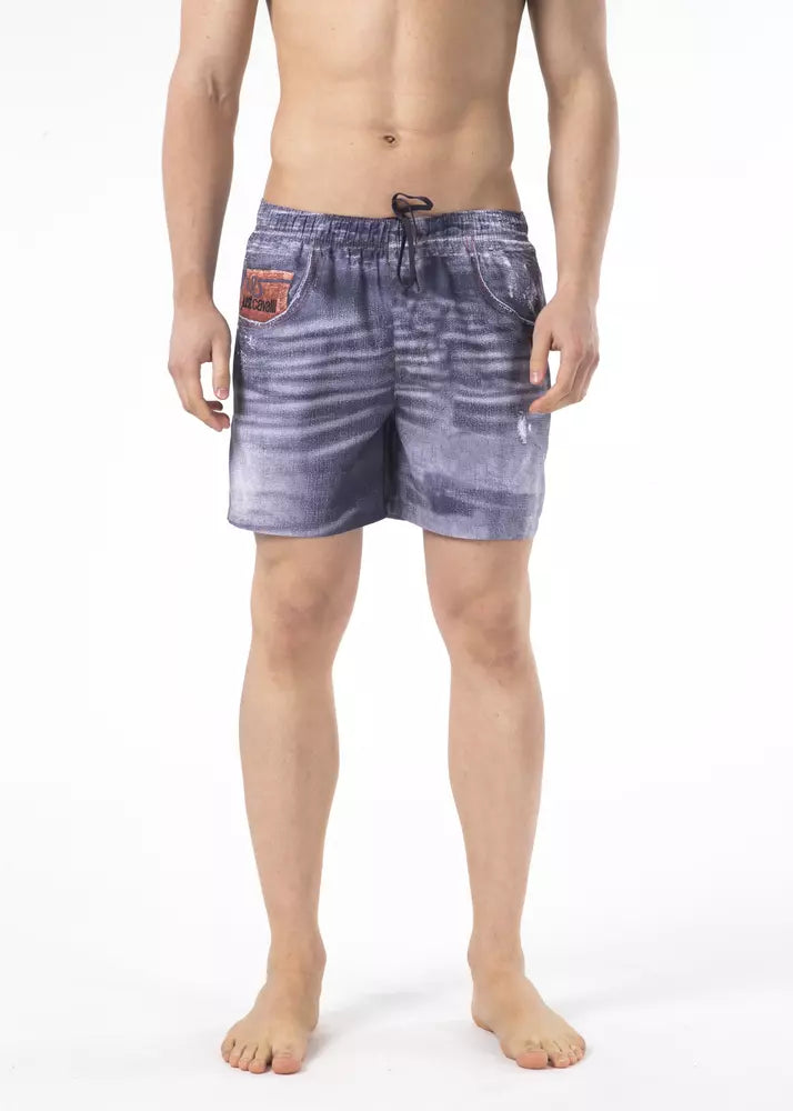 Just Cavalli Blue Polyester Men Swim Shorts -   -  Just Cavalli.