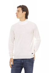 Baldinini Trend White Fabric Men Turtleneck Sweater -   -  Baldinini Trend.