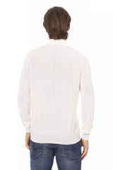 Baldinini Trend White Fabric Men Turtleneck Sweater -   -  Baldinini Trend.