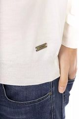 Baldinini Trend White Fabric Men Turtleneck Sweater -   -  Baldinini Trend.