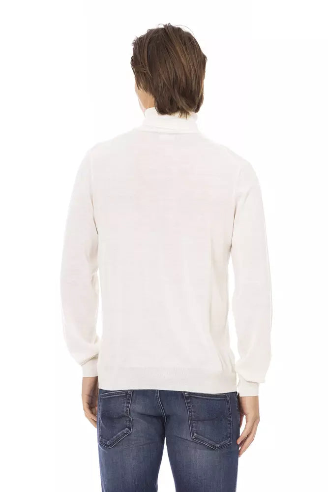 Baldinini Trend White Fabric Men Sweater -   -  Baldinini Trend. Baldinini Trend White Fabric Men Sweater -   -  Baldinini Trend.