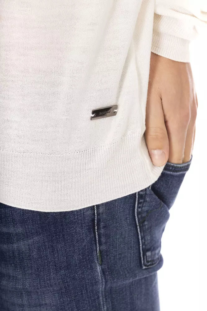 Baldinini Trend White Fabric Men Sweater -   -  Baldinini Trend. Baldinini Trend White Fabric Men Sweater -   -  Baldinini Trend.