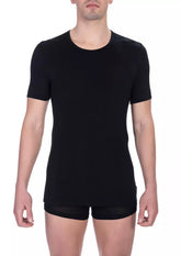 Bikkembergs Black Viscose Men T-Shirt -   -  Bikkembergs.