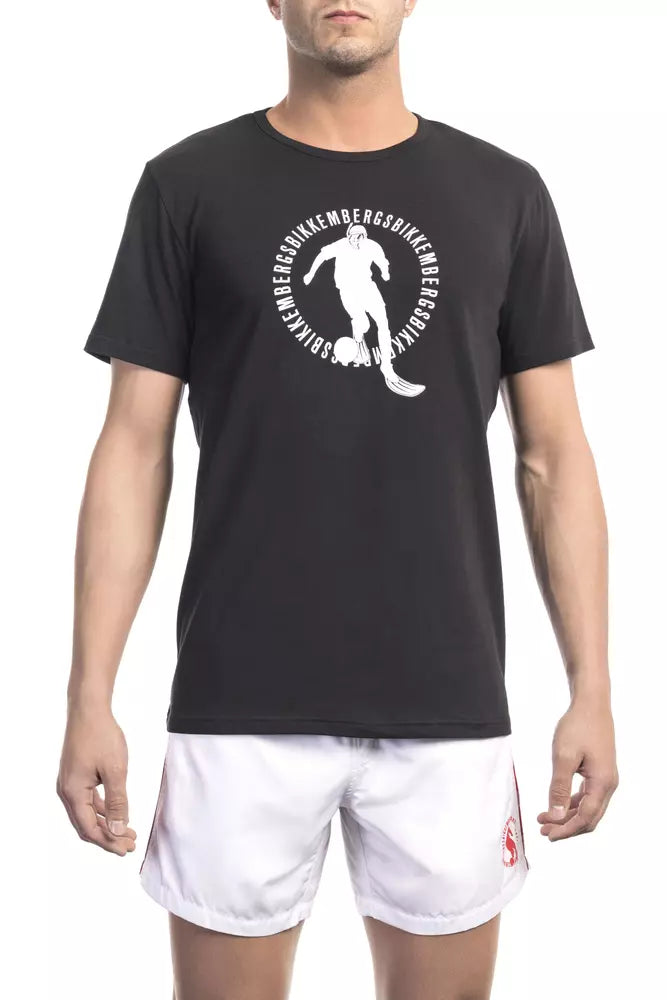 Bikkembergs Black Cotton Men T-Shirt - - Bikkembergs.