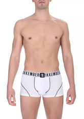 Bikkembergs White Cotton Men's Trunk Underwear Bi-Pack -   -  Bikkembergs.
