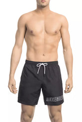 Bikkembergs Black Polyester Men's Swim Short -   -  Bikkembergs.