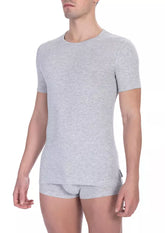 Bikkembergs Gray Cotton Men T-Shirt -   -  Bikkembergs.