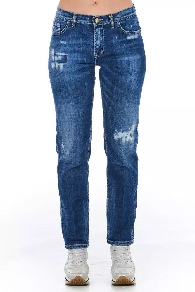 Frankie Morello Blue Cotton Women Jeans -   -  Frankie Morello.