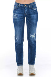 Frankie Morello Blue Cotton Women Jeans -   -  Frankie Morello.