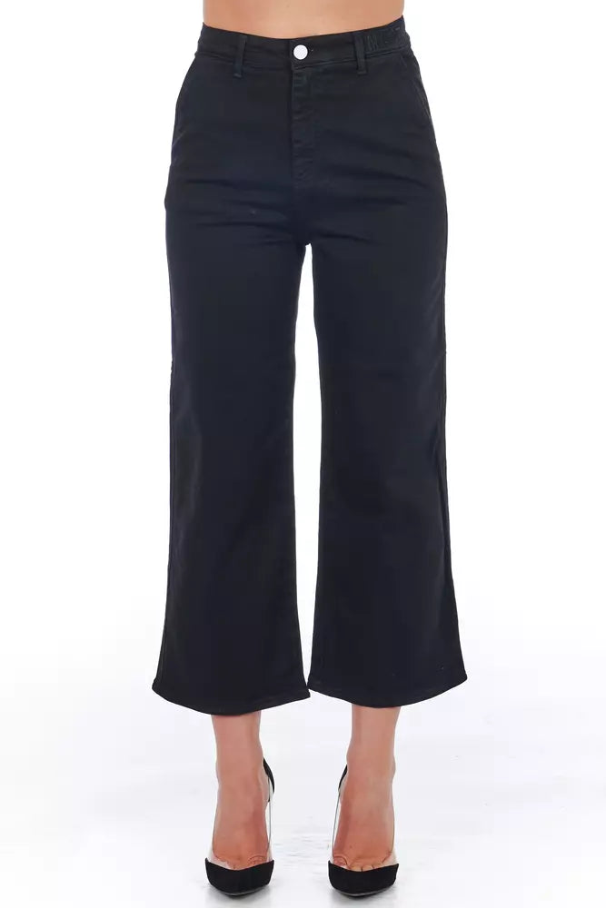 Frankie Morello Black Cotton Women Cropped Trouser -   -  Frankie Morello.
