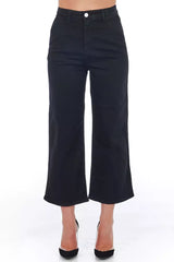 Frankie Morello Black Cotton Women Cropped Trouser -   -  Frankie Morello.