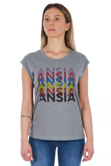 Frankie Morello Gray Cotton Women T-Shirt -   -  Frankie Morello.