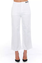 Frankie Morello White Cotton Women Cropped Trouser -   -  Frankie Morello.