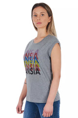 Frankie Morello Gray Cotton Women T-Shirt -   -  Frankie Morello.