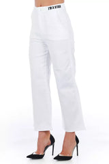 Frankie Morello White Cotton Women Cropped Trouser -   -  Frankie Morello.