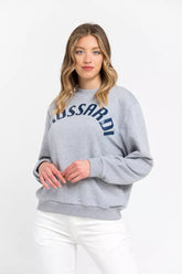 Trussardi Gray Cotton Women Sweatshirt -   -  Trussardi.