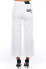 Frankie Morello White Cotton Women Cropped Trouser -   -  Frankie Morello.