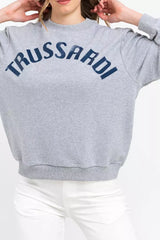 Trussardi Gray Cotton Women Sweatshirt -   -  Trussardi.